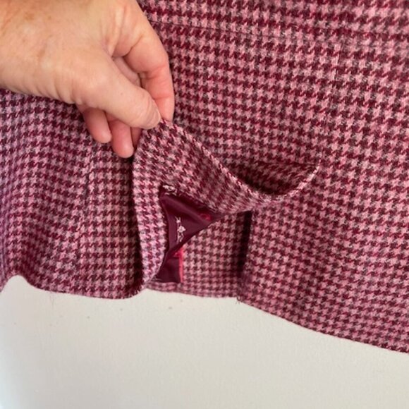 TALBOTS Classic Shetland Blazer Houndstooth Racing Horse Print Lining 10… - Picture 11 of 17